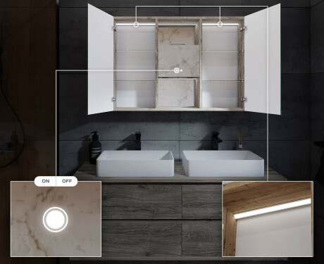Spiegelschrank mit LED Beleuchtung Lisa 100 x 70cm #5